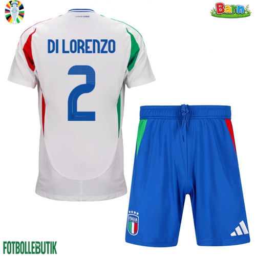 Italien Giovanni Di Lorenzo #2 Bortaställ Barn EM 2024 Kortärmad (+ Korta byxor)